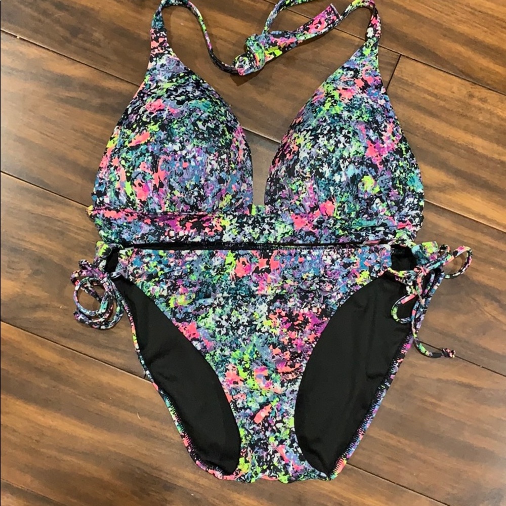 NWOT Victoria Secret Neon paint splatter bikini